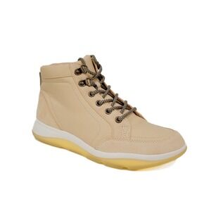 Vionic Whitley Boots Semolina Leather High Top Lace Up Ankle Boots Womens Size 8